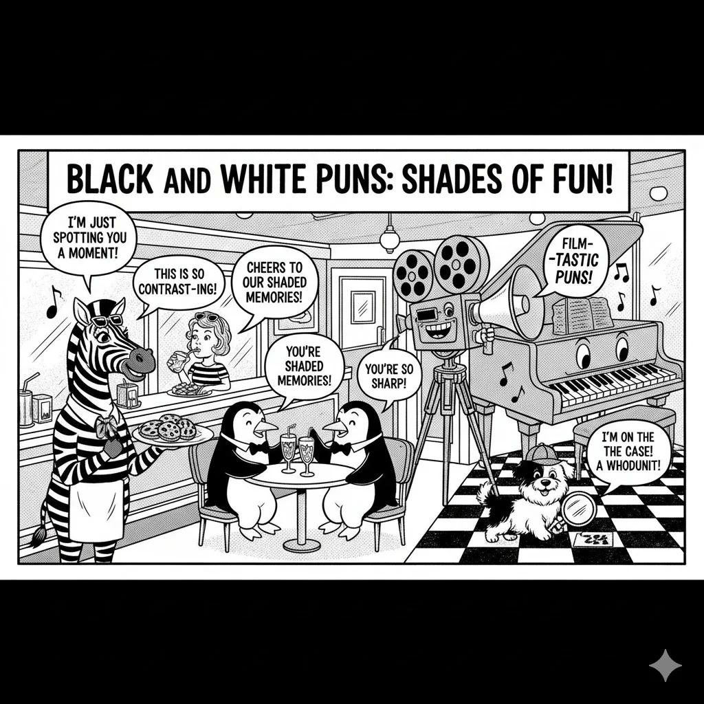 black and white puns