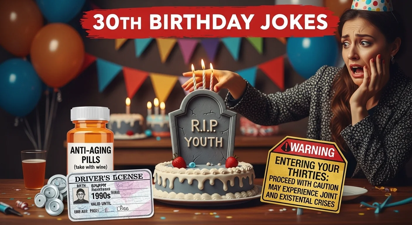 30th Birthday Jokes for Cards
