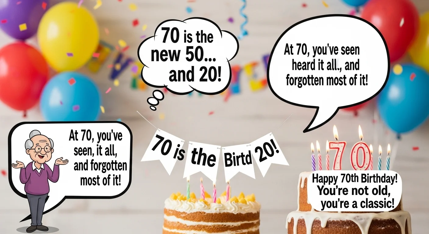 Short 70th Birthday Jokes – One Liners
