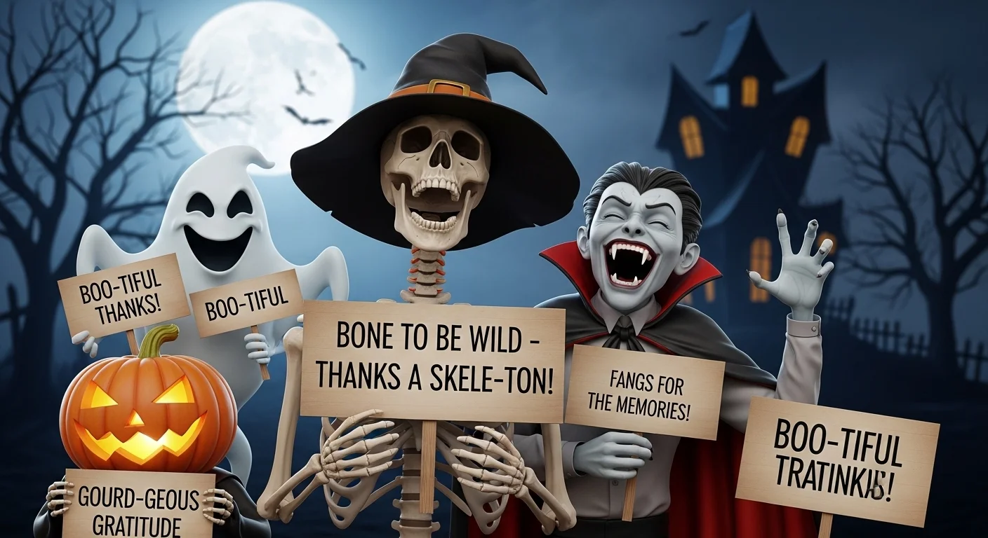 🎃 Halloween Thank You Puns One Liners