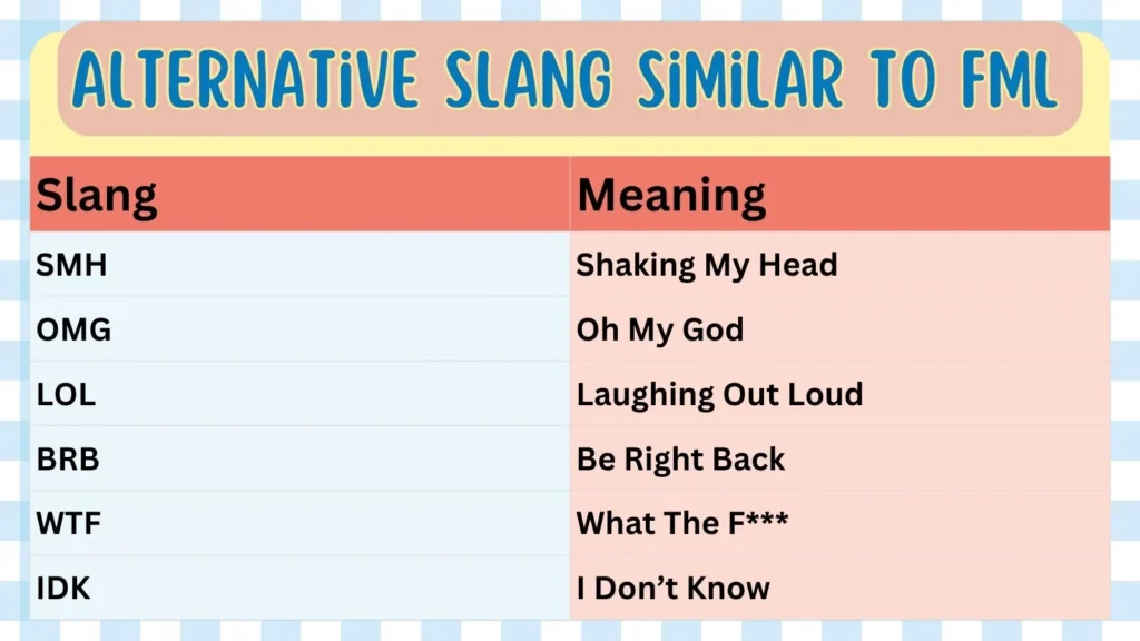 Alternative Slang Similar to FML 