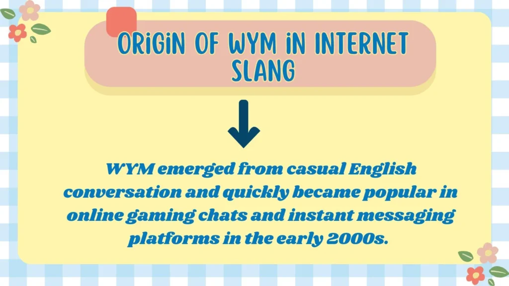 Origin of WYM in Internet Slang